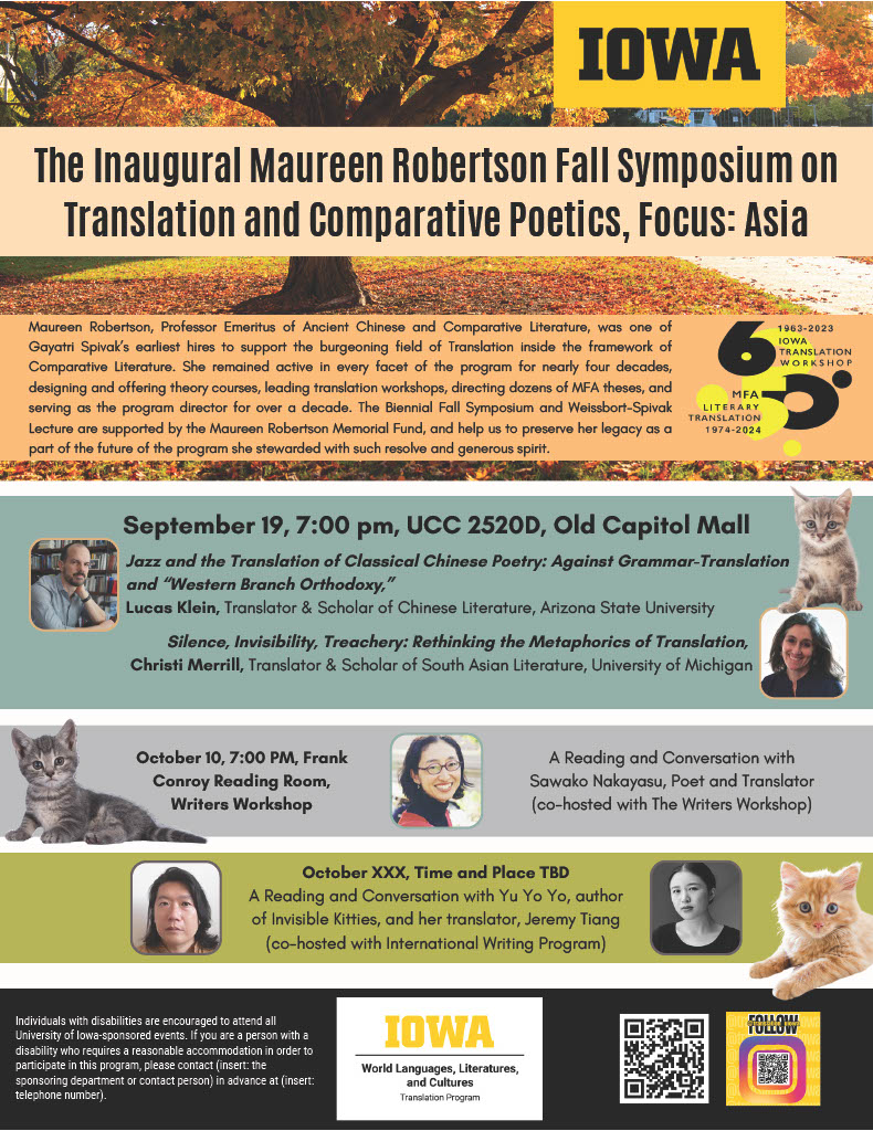 Flier for Inaugural Maureen Robertson Fall Symposium 2024