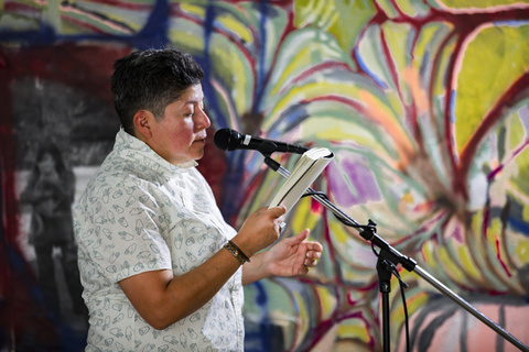 Raquel Gutiérrez doing a public reading